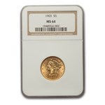 1903 $5 Liberty Gold Half Eagle MS-64 NGC