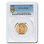 1903 $5 Liberty Gold Half Eagle MS-65 PCGS