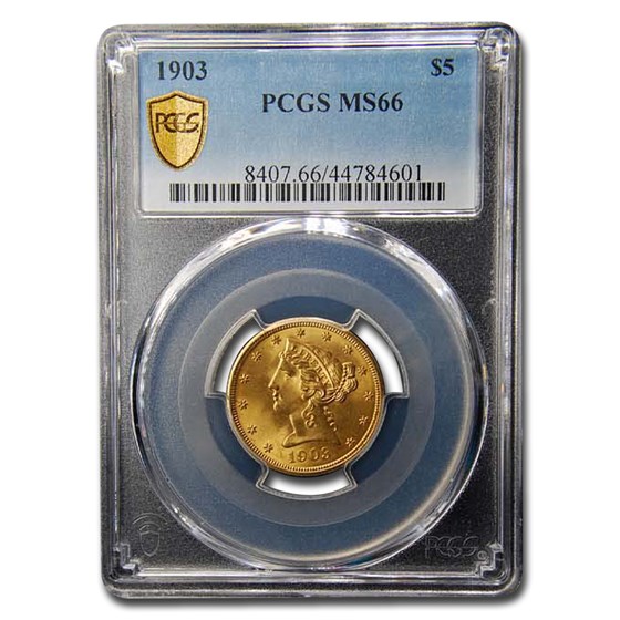 1903 $5 Liberty Gold Half Eagle MS-66 PCGS 1903 $5 Liberty Gold Half Eagle MS-66 PCGS