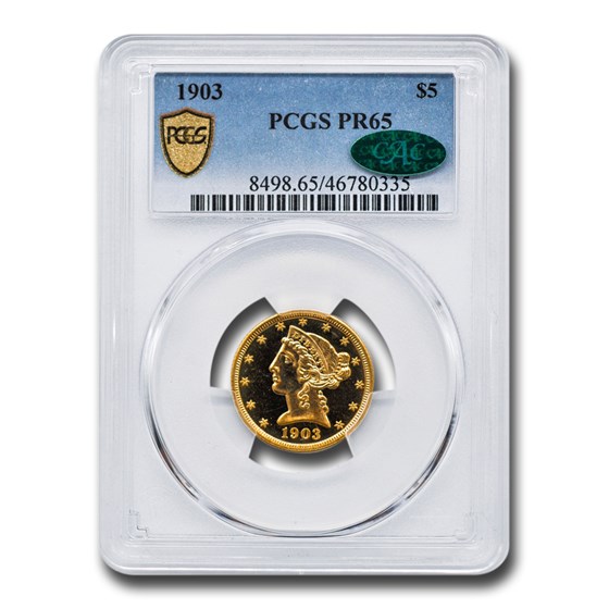 1903 $5 Liberty Gold Half Eagle PR-65 PCGS CAC