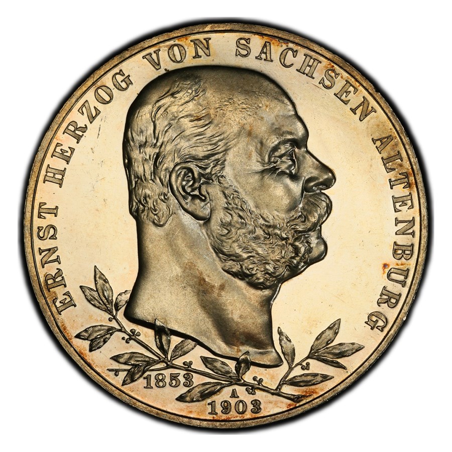 1903-A Germany Silver 5 Mark Ernst I PR-64 Cameo PCGS (Saxe-Alt)