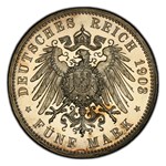 1903-A Germany Silver 5 Mark Ernst I PR-64 Cameo PCGS (Saxe-Alt)