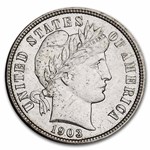 1903 Barber Dime BU