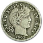 1903 Barber Dime Fine