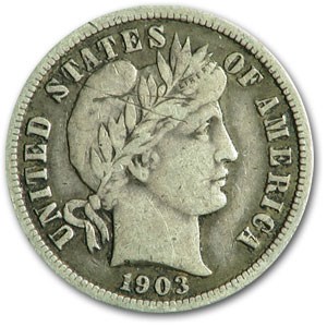 1903 Barber Dime Fine 1903 Barber Dime Fine