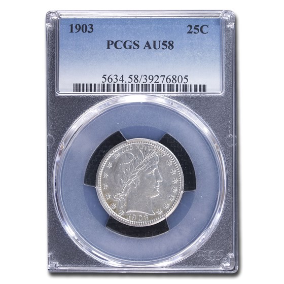 1903 Barber Quarter AU-58 PCGS 1903 Barber Quarter AU-58 PCGS