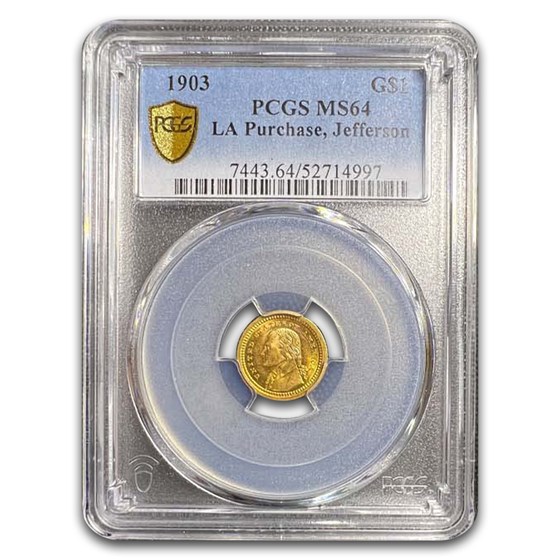 1903 Gold $1.00 Jefferson Commem MS-64 PCGS 1903 Gold $1.00 Jefferson Commem MS-64 PCGS