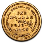 1903 Gold $1.00 Louisiana Purchase Jefferson AU