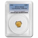 1903 Gold $1.00 Louisiana Purchase Jefferson MS-62 PCGS 1903 Gold $1.00 Louisiana Purchase Jefferson MS-62 PCGS