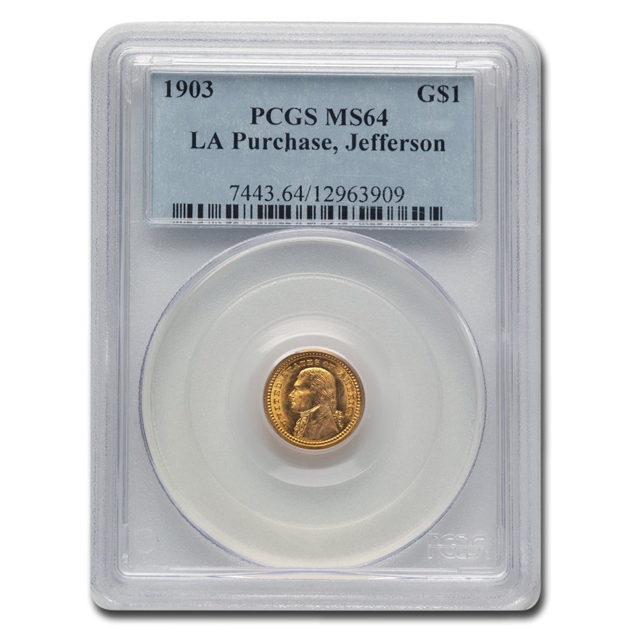 1903 Gold $1.00 Louisiana Purchase Jefferson MS-64 PCGS