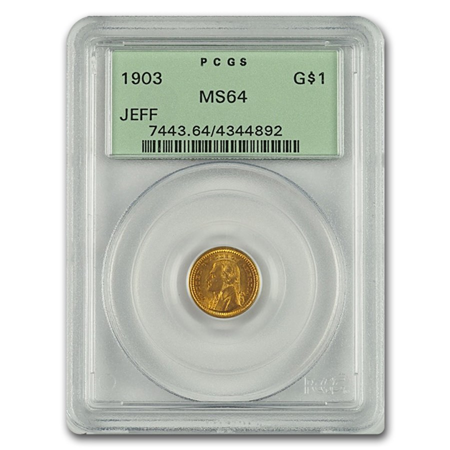 1903 Gold $1.00 Louisiana Purchase Jefferson MS-64 PCGS