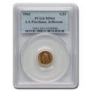 1903 Gold $1.00 Louisiana Purchase Jefferson MS-64 PCGS 1903 Gold $1.00 Louisiana Purchase Jefferson MS-64 PCGS