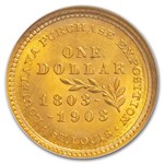 1903 Gold $1.00 Louisiana Purchase Jefferson MS-65 NGC (CAC)