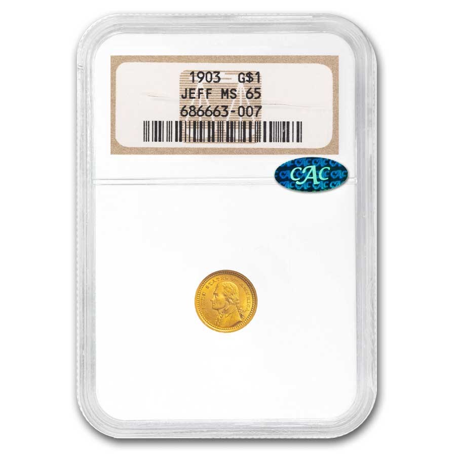1903 Gold $1.00 Louisiana Purchase Jefferson MS-65 NGC (CAC)