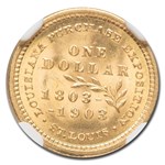1903 Gold $1.00 Louisiana Purchase Jefferson MS-65 NGC