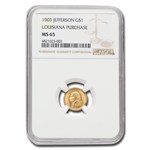 1903 Gold $1.00 Louisiana Purchase Jefferson MS-65 NGC