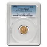 1903 Gold $1.00 Louisiana Purchase Jefferson MS-65 PCGS