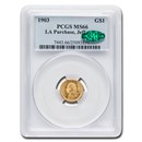 1903 Gold $1.00 Louisiana Purchase Jefferson MS-66 PCGS CAC 1903 Gold $1.00 Louisiana Purchase Jefferson MS-66 PCGS CAC