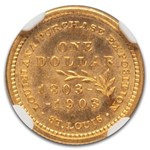 1903 Gold $1.00 Louisiana Purchase Jefferson MS-68 NGC