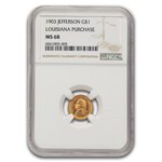 1903 Gold $1.00 Louisiana Purchase Jefferson MS-68 NGC