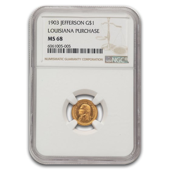 1903 Gold $1.00 Louisiana Purchase Jefferson MS-68 NGC
