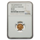 1903 Gold $1.00 Louisiana Purchase Jefferson MS-68 NGC 1903 Gold $1.00 Louisiana Purchase Jefferson MS-68 NGC