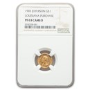 1903 Gold $1.00 Louisiana Purchase Jefferson PF-63 Cameo NGC 1903 Gold $1.00 Louisiana Purchase Jefferson PF-63 Cameo NGC