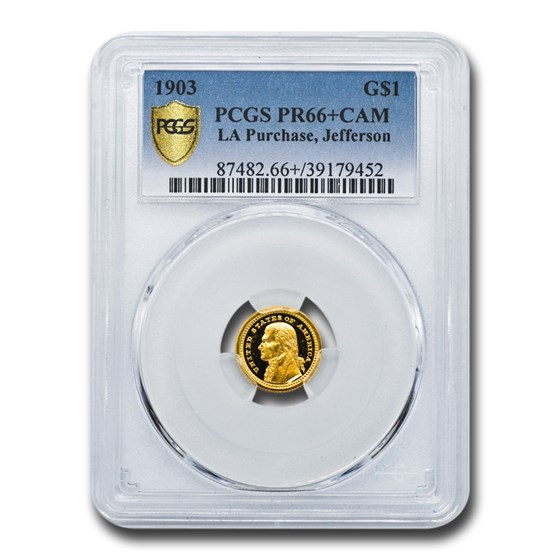 1903 Gold $1.00 Louisiana Purchase Jefferson PR-66+ Cameo PCGS 1903 Gold $1.00 Louisiana Purchase Jefferson PR-66+ Cameo PCGS
