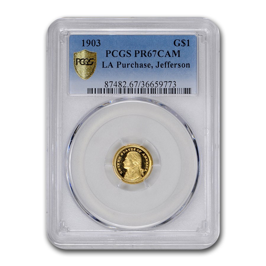 1903 Gold $1.00 Louisiana Purchase Jefferson PR-67 Cameo PCGS