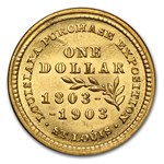 1903 Gold $1.00 Louisiana Purchase McKinley BU