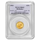1903 Gold $1.00 Louisiana Purchase McKinley MS-62 PCGS