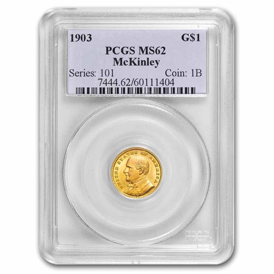 1903 Gold $1.00 Louisiana Purchase McKinley MS-62 PCGS 1903 Gold $1.00 Louisiana Purchase McKinley MS-62 PCGS