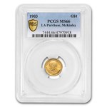 1903 Gold $1.00 Louisiana Purchase McKinley MS-66 PCGS