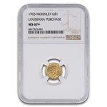 1903 Gold $1.00 Louisiana Purchase McKinley MS-67+ NGC