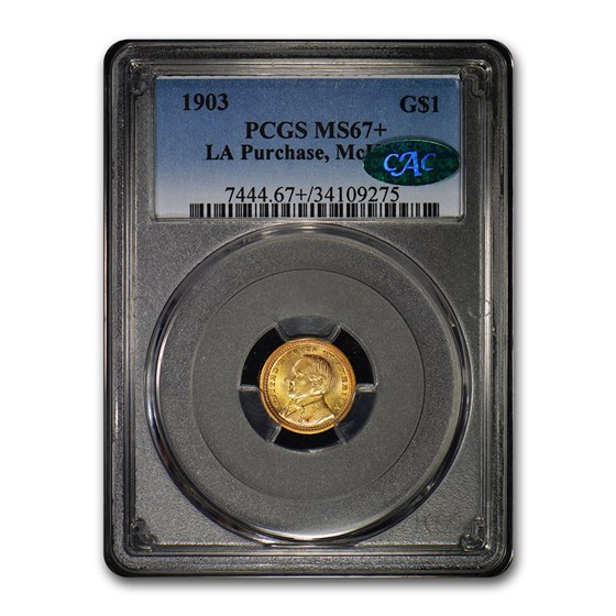 1903 Gold $1.00 Louisiana Purchase McKinley MS-67+ PCGS CAC 1903 Gold $1.00 Louisiana Purchase McKinley MS-67+ PCGS CAC