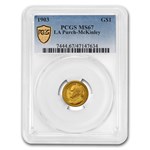 1903 Gold $1.00 Louisiana Purchase McKinley MS-67 PCGS