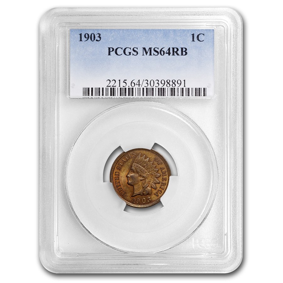 1903 Indian Head Cent MS-64 PCGS (Red/Brown)