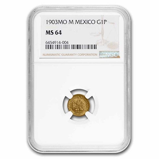 1903-Mo Mexico Gold 1 Peso MS-64 NGC 1903-Mo Mexico Gold 1 Peso MS-64 NGC