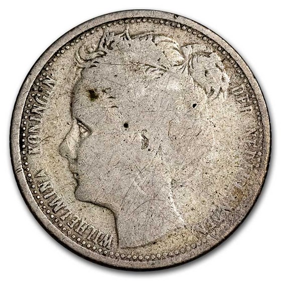 1903 Netherlands Silver 10 Cents Wilhelmina I Avg Circ 1903 Netherlands Silver 10 Cents Wilhelmina I Avg Circ
