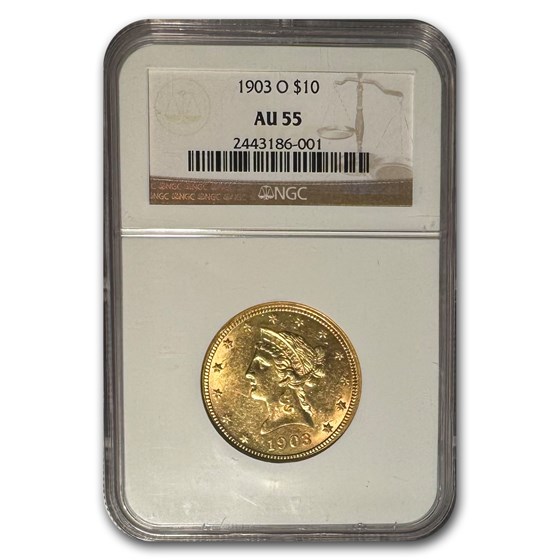 1903-O $10 Liberty Gold Eagle AU-55 NGC 1903-O $10 Liberty Gold Eagle AU-55 NGC