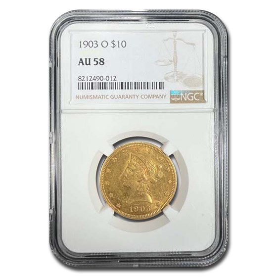 1903-O $10 Liberty Gold Eagle AU-58 NGC 1903-O $10 Liberty Gold Eagle AU-58 NGC