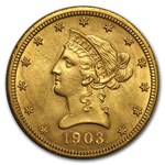 1903-O $10 Liberty Gold Eagle AU Details (Cleaned)