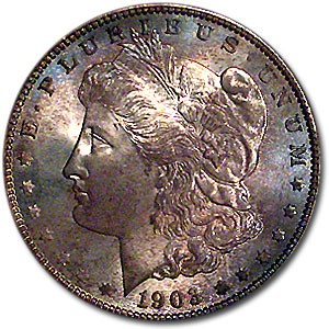 1903-O Morgan Dollar MS-65 PCGS (Obv Gun Metal Blue Toning) 1903-O Morgan Dollar MS-65 PCGS (Obv Gun Metal Blue Toning)