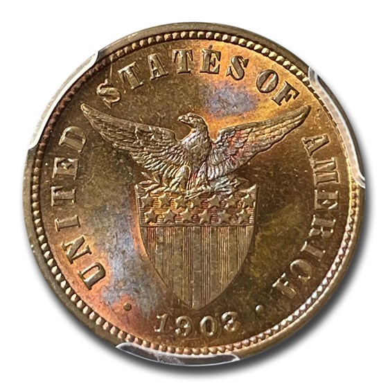 1903 Philippines 1/2 Centavo MS-64 PCGS (Red/Brown) 1903 Philippines 1/2 Centavo MS-64 PCGS (Red/Brown)