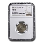 1903 Philippines 5 Centavos MS-63 NGC