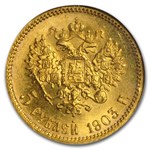 1903 Russia Gold 5 Roubles MS-65 NGC