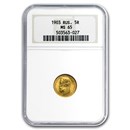 1903 Russia Gold 5 Roubles MS-65 NGC