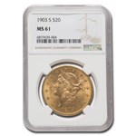 1903-S $20 Liberty Gold Double Eagle MS-61 NGC