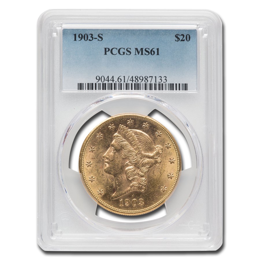 1903-S $20 Liberty Gold Double Eagle MS-61 PCGS