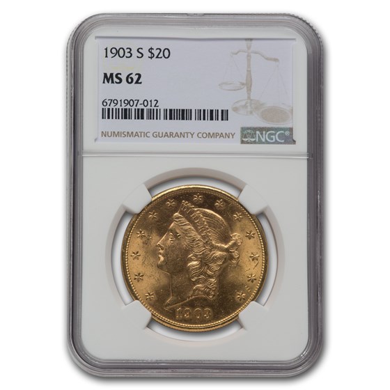 1903-S $20 Liberty Gold Double Eagle MS-62 NGC